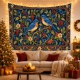 thumbnail image 3 of Floral Garden Bluebirds with Detailed Birds Perched Facing, Serene Watercolor for Plant Lovers, Botanical Wall Art, Mother'S Day Gift, Tapestry Wall Hanging for Bedroom and Dorm, 3 of 7