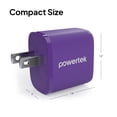 thumbnail image 5 of Powertek 20W USB-C PD + USB-A Dual Port Wall Charger, Carbon Design, Purple, 5 of 8