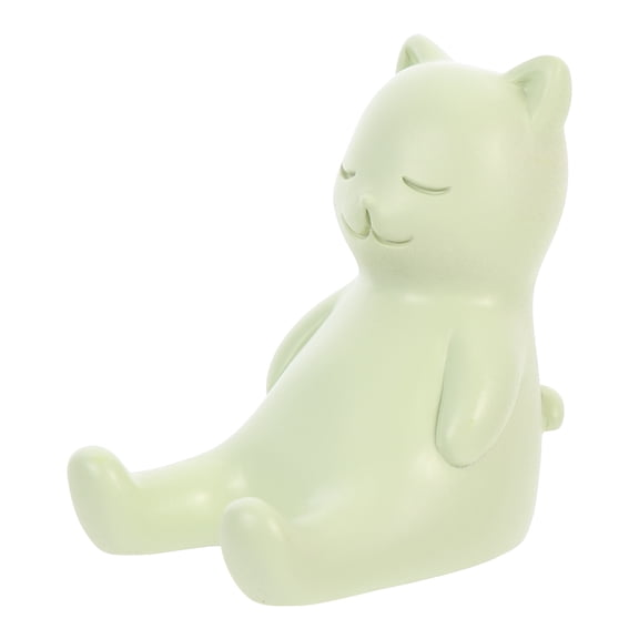 USHOBE Creative Green Resin Cat Phone Holder for Desktop Use with Stable Mobile Phone Stand