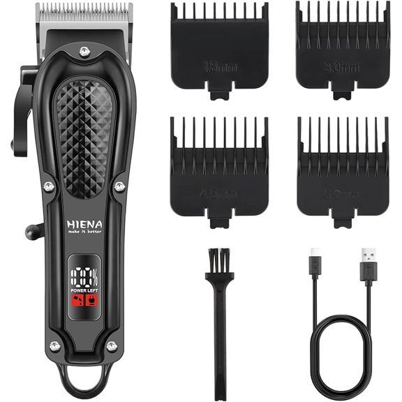 Professional Hair Clipper for Men, Electric Barber Clipper & Trimmer, Cordless Rechargeable Hair Cutting Clippers, Men's Hair Cutting Tools(Black)