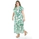 thumbnail image 2 of Vestido largo estampado hojas Roman Fashion /Tallas Extras, 4338 (Verde hojas) verde 36, 2 of 5