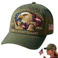 thumbnail image 4 of TOWED22 250 Anniversary USA Hat, Adjustable 250 Year American Anniversary Hat, Fully embroidered style E, 4 of 9