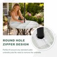 thumbnail image 4 of Round Outdoor Tablecloth with Umbrella Hole and Zipper, Sage Green Checkered Tablecloth with Elastic Waterproof, Summer Modern Minimalist Patio Table Covers for 55" - 60" Picnic Pool Tables, 4 of 9