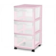 thumbnail image 1 of Sterilite Caisson à 3 Tiroirs, Rose, 1 of 5