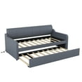thumbnail image 3 of Twin Size Upholstery DayBed, Cosymart Trundle Bed with Trundle and USB Charging Design, Gray, 3 of 9