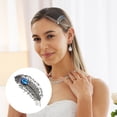 thumbnail image 2 of Unique Bargains 1 Pc Hair Barrettes Feather Hair Clips Silver Tone, 2 of 5
