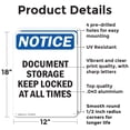 thumbnail image 2 of (2 Pack) Document Storage Keep Locked At OSHA Notice Sign 12 Inch X 18 Inch Indoor / Outdoor Rust-Free Aluminum Metal Signs for Workplace, Workshop, and Construction Site, Made in the, 2 of 8