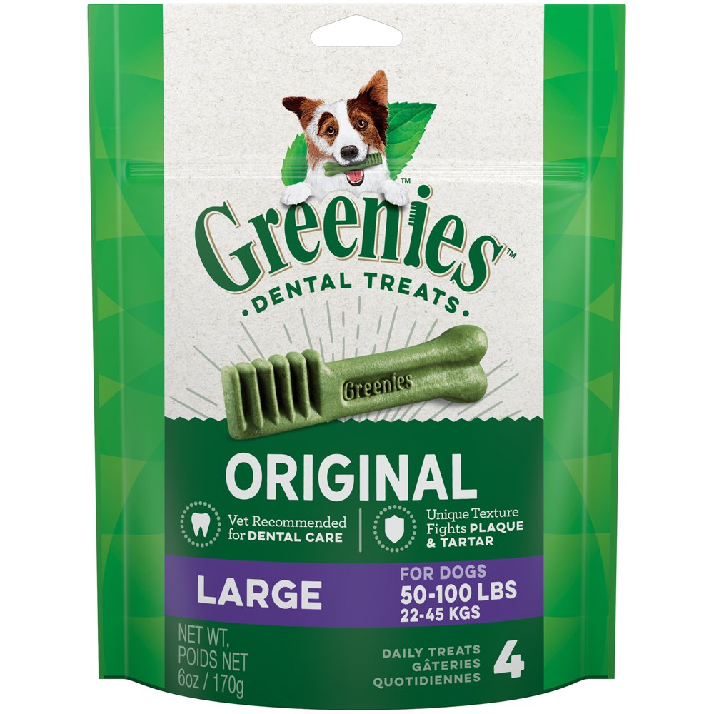 Greenies Original Large Natural Dental Dog Treats, 6 Oz. Pack (4 Count