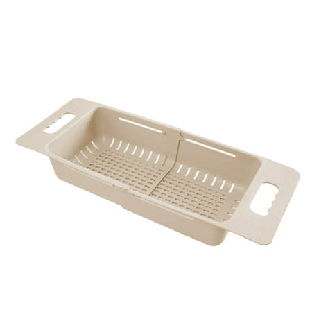 

Retractable Adjustable Sink Wash Basket Odor-Free and Non-Toxic Materials for Cooked Pasta and Dry Dishes Creamy-white