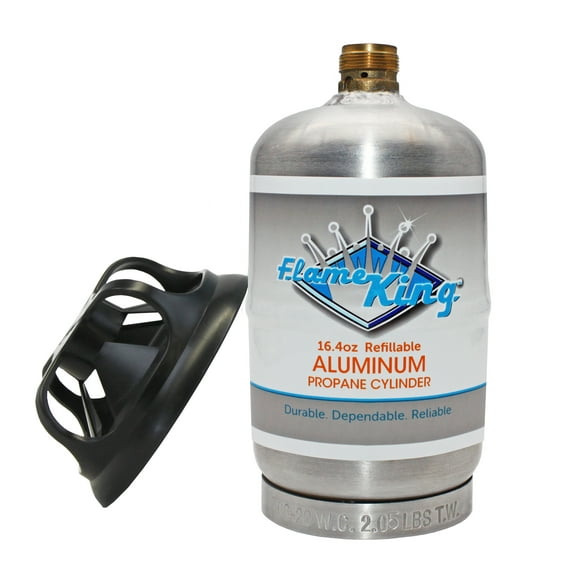 Flame King Lightweight Durable 1lb Aluminum Propane Cylinder for Camping Outdoor Adventures