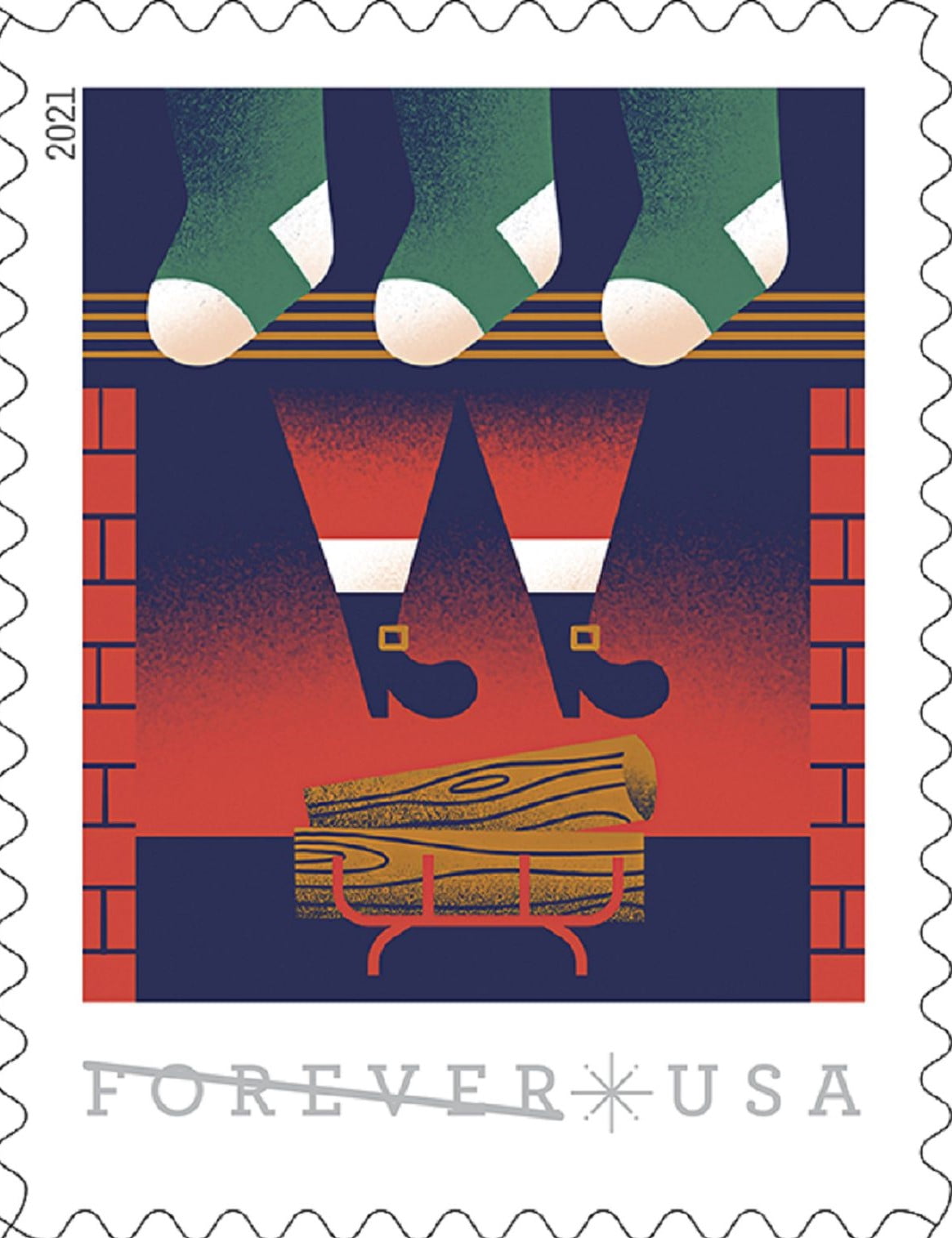 USPS A Visit From Saint Nick Forever, Book of 20 Christmas Stamps