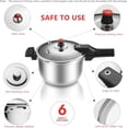 thumbnail image 2 of 1Gal Thickened Stainless Steel Pressure Cooker Cookware Canner Rice Cooker with Spring Valve Safeguard Devices, Compatible with Gas & Induction Cooker Explosion-proof for 3-5 Persons, 2 of 6