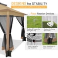 thumbnail image 3 of COBIZI 12x12 Outdoor Gazebo Pop-up Gazebo Canopy with Mosquito Netting Patio Tent Backyard Canopy with 2-Tiered Vented Top 3 Adjustable Height, Brown, 3 of 17