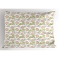thumbnail image 1 of Tropical Pillow Sham, Composition of Island Leaves in Pastel Tones, Decorative Standard Queen Size Printed Pillowcase, 30" X 20", Rose Pale Taupe Avocado Green and Pale Seafoam, by Ambesonne, 1 of 2