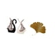 thumbnail image 5 of Figuras De Cisne, Escultura De Cerámica Y Hierro Forjado, Hojas De Ginkgo, Decoración De Pared, Estatua Abstracta Para Sala De Estar, Oficina, Estante, Aniversario, Comedor., 5 of 8