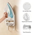 thumbnail image 3 of TSV Wall Mount Ironing Board Hanger, Electric Iron Holder, Ironing Board Storage Organizer Shelf With Removable Hooks, White, 3 of 7