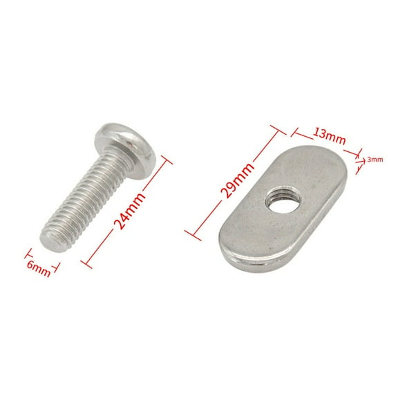 4Pack Stainless Steel Kayak M6 Screws & Nuts T Slot Bolt Rail Track Mount Tie Down Eyelet Replacement Accessories Fangkenuo