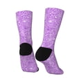 thumbnail image 5 of Uemuo Lilac Glittering Pattern Women's Crew Socks, Soft Durable Breathable Moisture-Wicking with Odor Control Cotton socks, 5 of 9