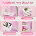 thumbnail image 7 of Jolie Vallee Vanity Set with Chair Kids Makeup Vanity Desk with Lights Mirror, 3 in 1 Toddler Vanity Desk with Bookshelf Storage Cabinet, Pink Pretend Play Dressing Table for Little Girls, 7 of 7