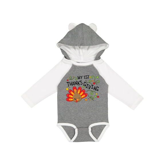 Inktastic My First Thanksgiving Cute Turkey Boys or Girls Long Sleeve Baby Bodysuit