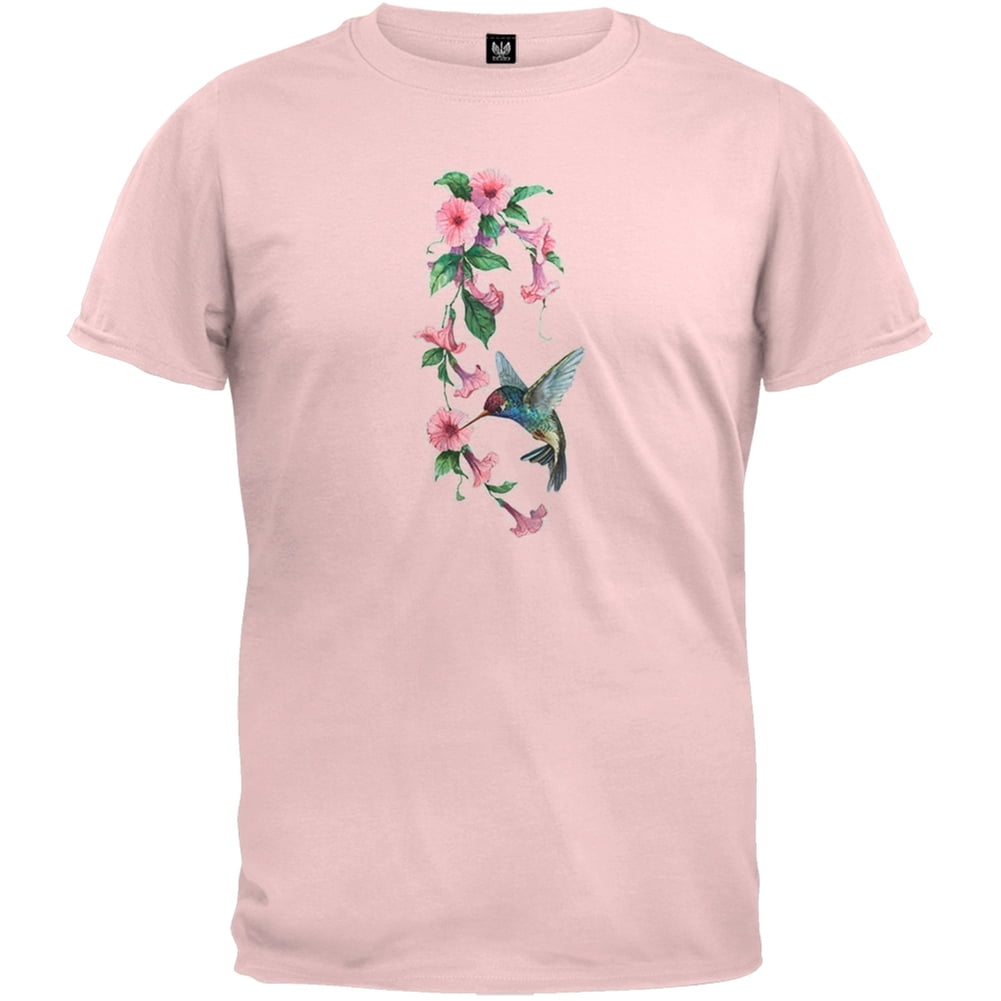 Hummingbird on pink t shirt