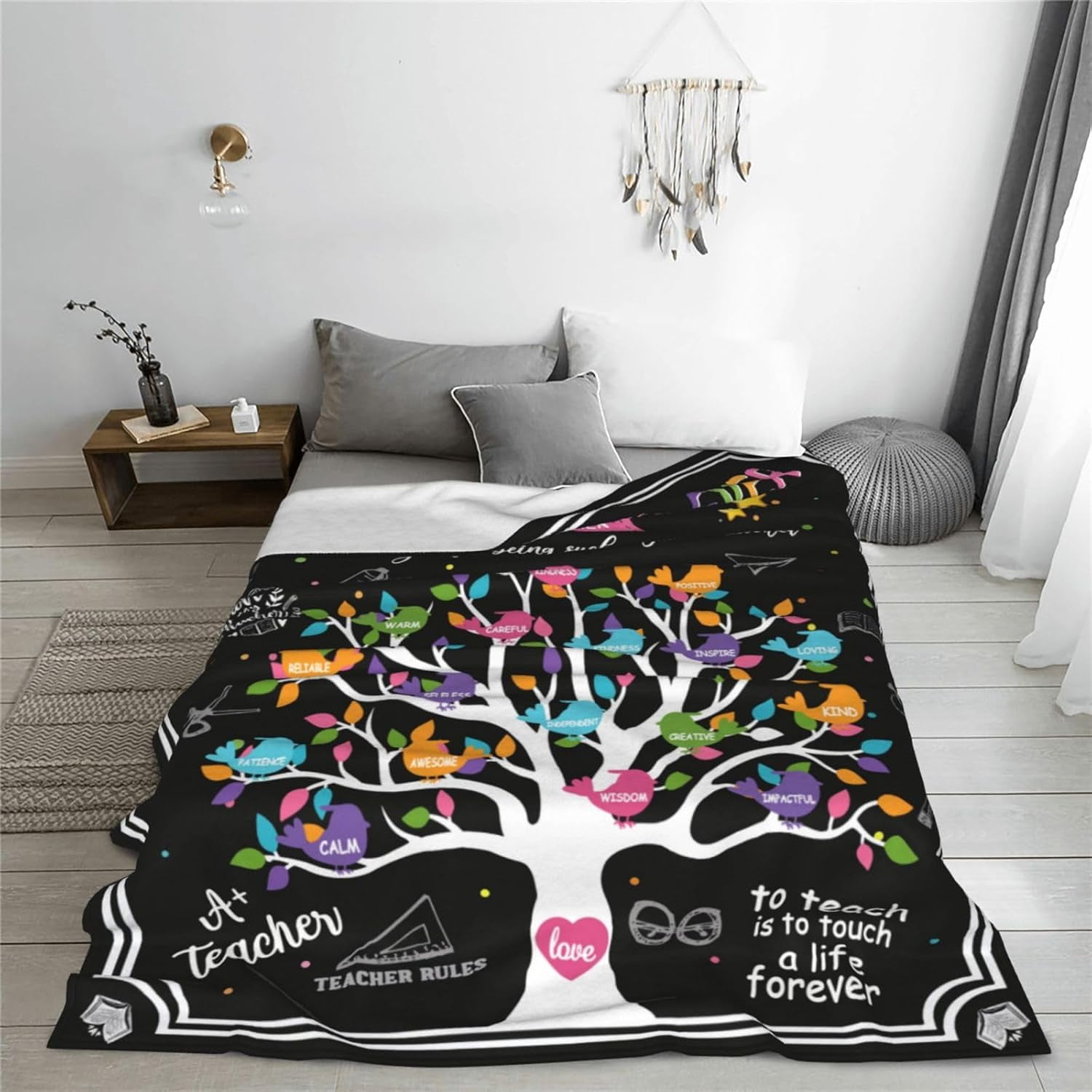 Best Teacher Blanket Teacher Throw Blankets Cozy Fleece Flannel Blanket Teacher Appreciation Gifts for Women Men Girls Adult for Couch Sofa Bed Decor 50"X60"