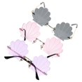 thumbnail image 1 of Seashell Frame Sunglasses Photo Props Outdoor Activities Smoothed Shell Eyewear 3Pcs, 1 of 5