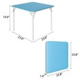 thumbnail image 6 of VECELO 23.8" Kids Folding Square Table, Portable Game and Activity Table for Indoor or Outdoor, Blue, 6 of 7