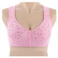 thumbnail image 1 of purcolt Front Closure Wire Free Bras for Women, Plus Size Push Up Bra Full-Coverage Shaping Brassiere Comfy Lightly Breathable Bralettes Fashion Print Vest Style Underwear for Everyday Wear, 1 of 3