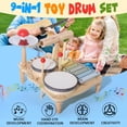 thumbnail image 2 of Juego de batería 7 en 1 para niños (para niños pequeños), instrumentos musicales para bebés, juguetes musicales preescolares Montessori, juego de batería para niños, 2 of 5
