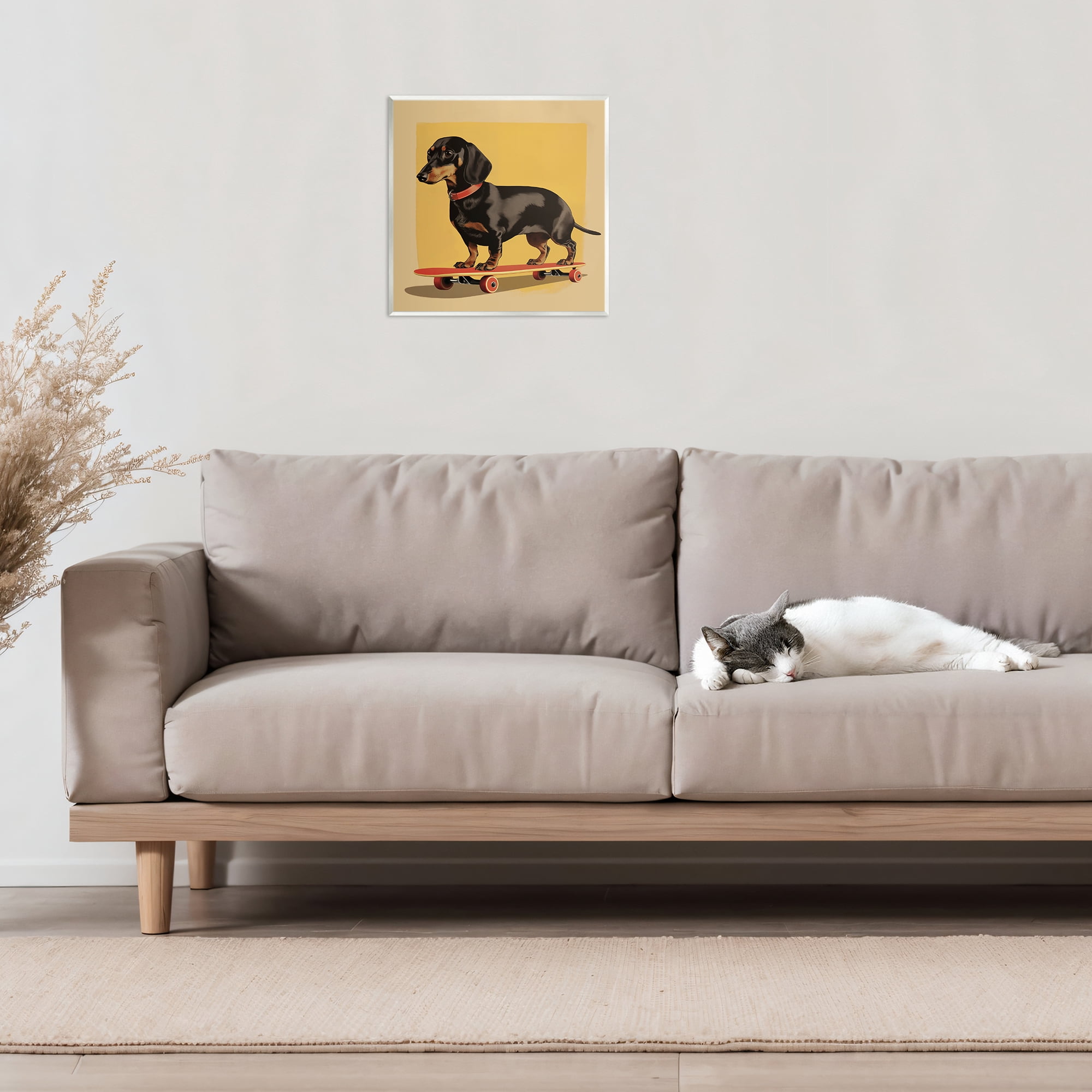 Stupell Industries Dachshund on Red Skateboard Wall Plaque Art, design by Andreas Magnusson