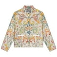 thumbnail image 4 of Jackets for Women Winter Coat Jackets Flannel Stand Collar Jacket(Pastel Floral Baroque Design,Size:S-4XL), 4 of 7