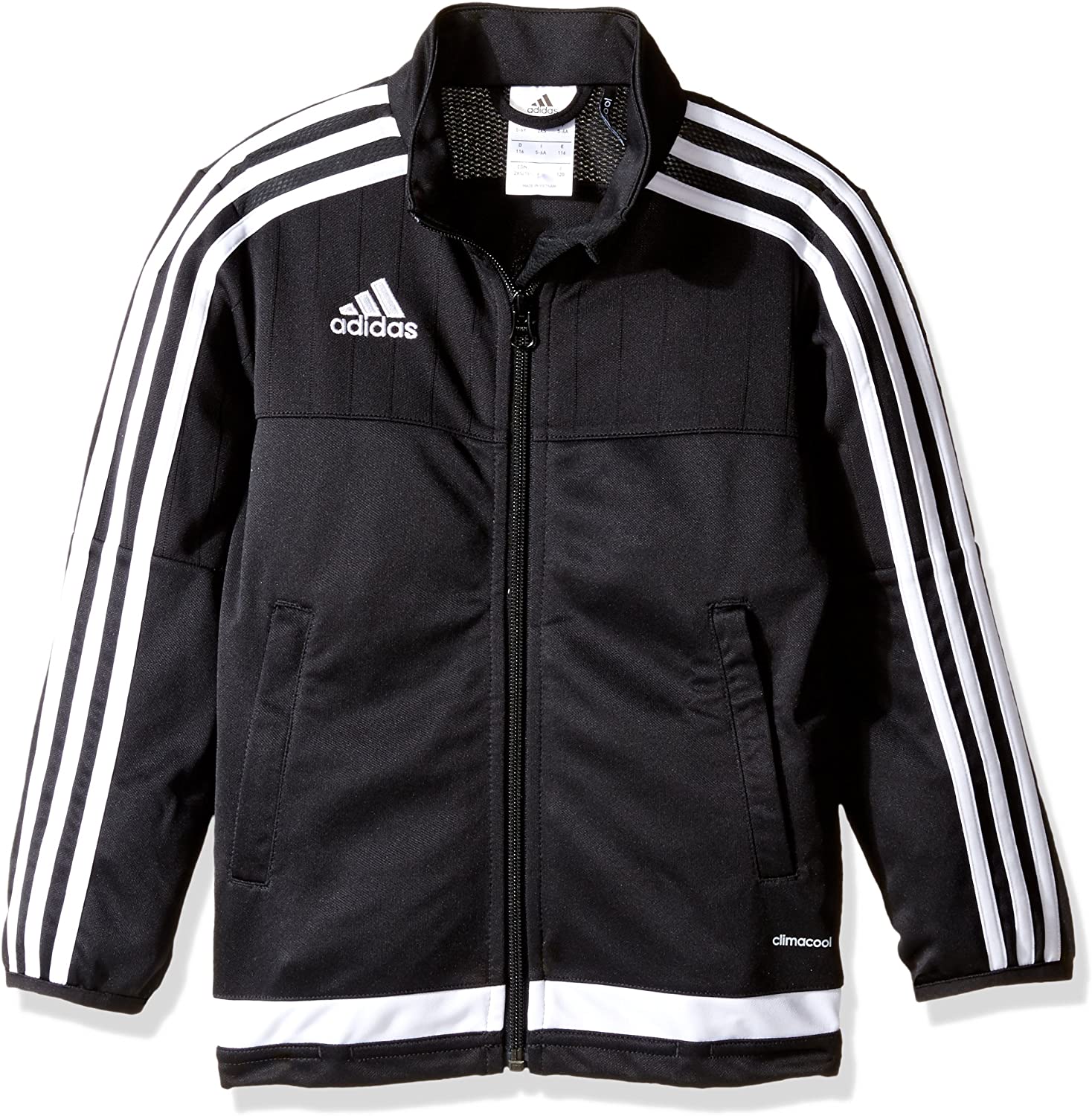 Adidas Tiro 15 Youth Soccer Training Jacket, White Black