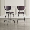 thumbnail image 4 of Jofran Owen Contemporary Modern Faux Leather Split-Back Upholstered Counter Height Barstool (Set of 2), 4 of 11