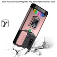 thumbnail image 3 of Compatible for Moto G Pure Case, Moto G Power 2022 Case Credit Card Insert Rugged ShockProof Drop Protection Phone Case with Magnetic Mount Plate Kickstand [Rose], 3 of 3