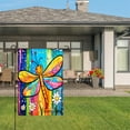 thumbnail image 3 of Amhnf Colorful Dragonfly Garden Flag With Rainbow Background And Daisies For Home Outdoor Garden Yard Decor 12x18 inch, 3 of 5