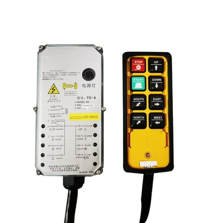 

Feiruifan Anti-fall Waterproof Corrosion Resistant Oil Resistant YU-8 24/36/220/380V Hoist Controller English Button Waterproof Fireproof High Transmission Frequency Crane Remote Control Receiver