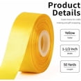 thumbnail image 2 of 1-1/2 Inch Wide Yellow Satin Ribbon, 50 Yards Solid Polyester Fabric Ribbon for Roses Making, Easter, Gift Wrapping, Flower Bouquets, Wedding Decorations, Handmade Crafts, 2 of 7
