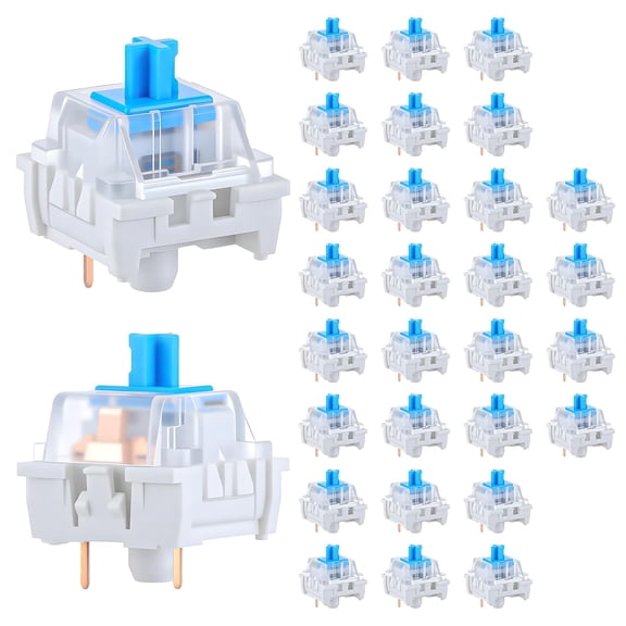 GJX 30 Pcs Mechanical Keyboard Switches 3 Pin Blue Keyboard Clicker Replacement Keyboards Keys for Led Mechanical Gaming Keyboards