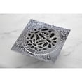 thumbnail image 3 of Kingston Brass BSF6360C Watercourse Floral 4-Inch Brass Square Grid Shower Drain with Hair Strainer in Polished Chrome, 3 of 7