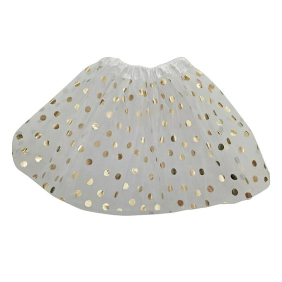 Cathalem Tulle Skirt for Girls Girls Rainbow Flower Tulle Skirt Toddler Tutu Girls Clothes (White,One Size)