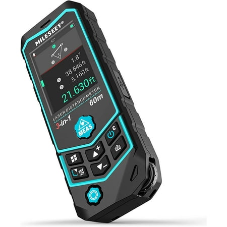 

Laser Measure 196ft Curve Measurement Tool with Wheel Accuracy to ±1/16inch Digital Tape Measure Backlight LCD Pythagorean Mode Distance Area and Volume for House Room sq M/In/Ft Switch