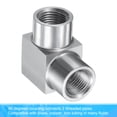thumbnail image 2 of Uxcell 1/8BSPT Female Thread Stainless Steel Barstock Street Elbow Pipe Fitting, 2 of 5