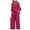Red 2 piece outfit for women, variant on Wycnly Womens 2 Piece Cotton Linen Outfit Fall Plus Size Casual Solid Button Down Long Sleeve Shirt Wide Leg Pants Lounge Set with Pocket