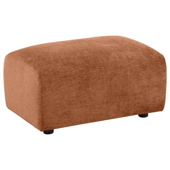 Coaster Burnett Chenille Upholstered Ottoman in Burnt Orange