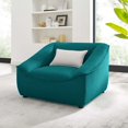 thumbnail image 2 of Armchair Accent Chair, Fabric, Teal Blue, Modern Contemporary Urban Design, Living Lounge Room Hotel Lobby Hospitality, 2 of 8