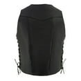 thumbnail image 2 of Milwaukee Leather SH1391 Men's Black Leather 10 Pocket V-Neck Side Lace Motorcycle Rider Vest w/ Front Snap Closure 38, 2 of 7