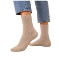 thumbnail image 3 of MKOSPLRT Winter Warm Home Sleeping Socks for Ladies Brown Plush Thick Flannel Fleece Mid‑Calf Floor Socks Cozy Fluffy Casual House Socks Night Rest Indoor Lounging, 3 of 8