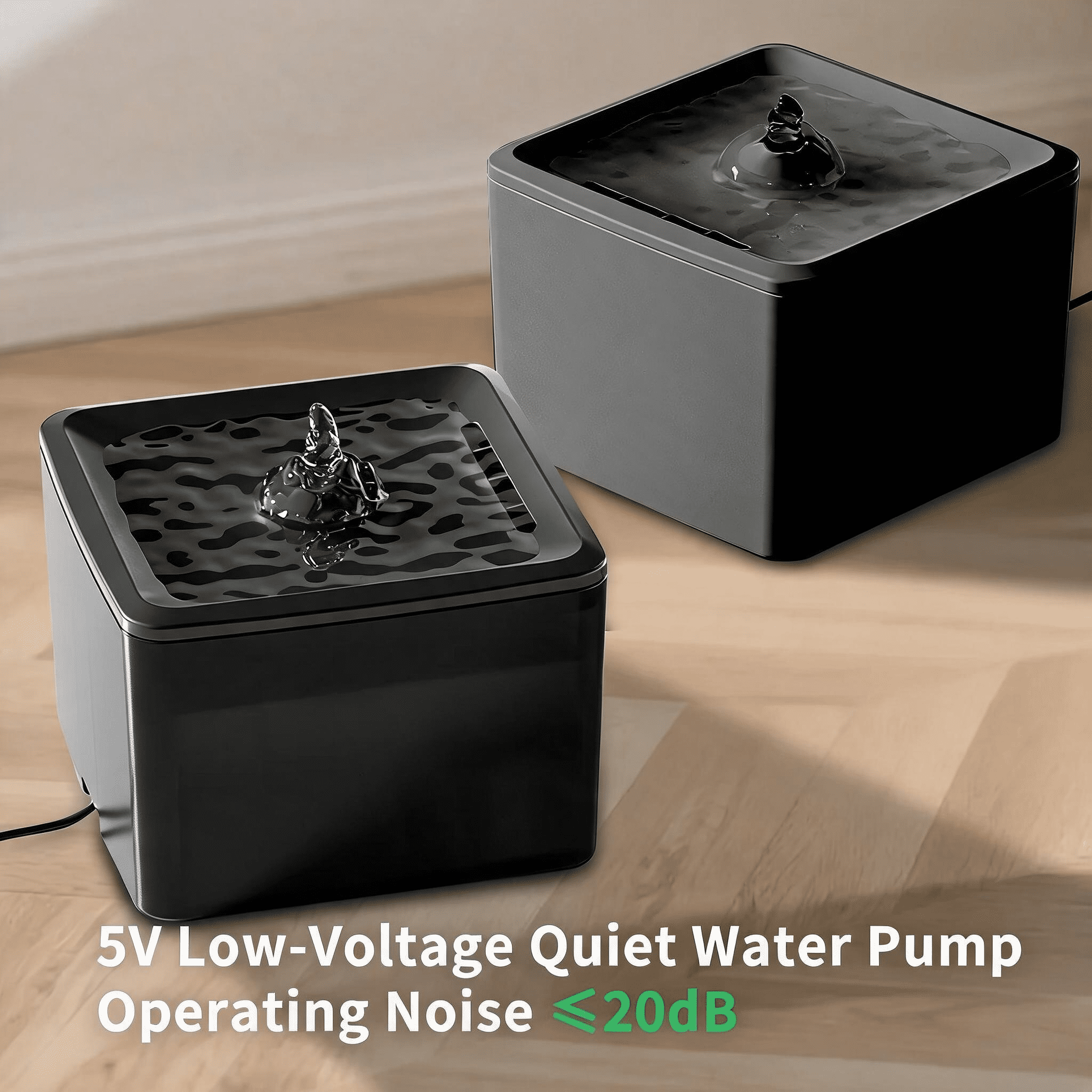 Automatic Pet Water Fountain, Ultra Quiet Circulating Drinking System with Fresh Flowing Water for Hydrated Cats Dogs, Black/3800ml