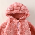 thumbnail image 6 of 3-6 Months Newborn Baby Bodysuits Girls Hooded Romper Comfortable Fleece Lined Warm Stylish Covers Hands And Feet Newborn Fall Winter Gift Clothes,Pink Jumpsuit One-Piece Jumpsuit, 6 of 8
